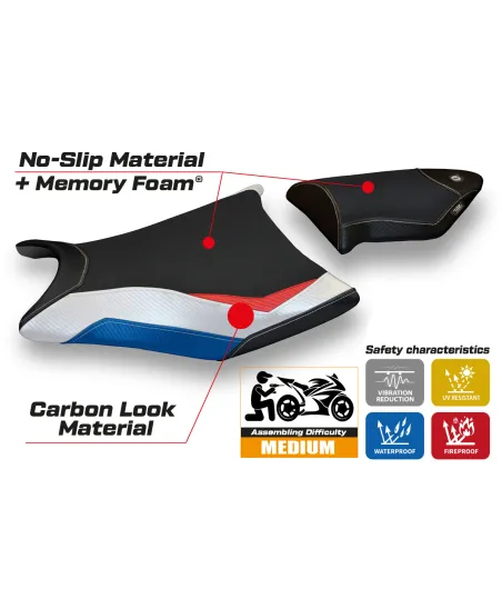 Housse de selle compatible BMW S 1000 RR (09-11) modèle Essen comfort system special color