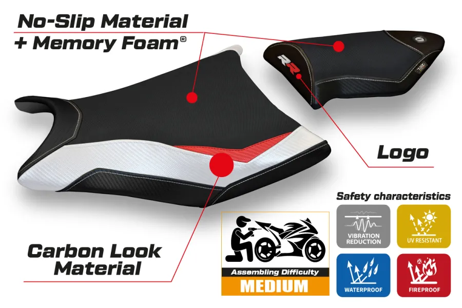 Rivestimento sella compatibile BMW S 1000 RR (09-11) modello Essen special color comfort system