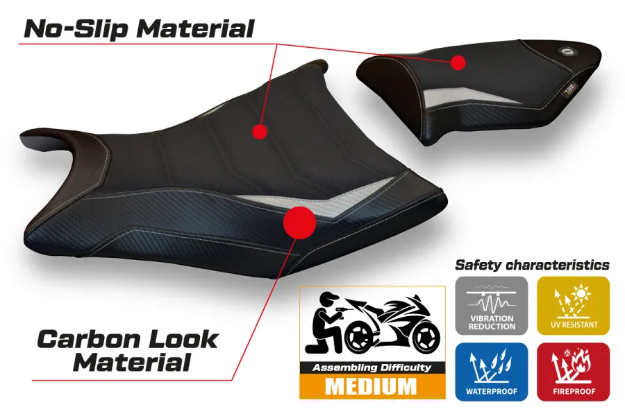 Funda de asiento compatible BMW S 1000 RR (09-11) modelo Giuba 2 ultragrip