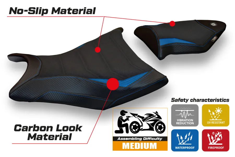 Housse de selle compatible BMW S 1000 RR (09-11) modèle Giuba 2 ultragrip