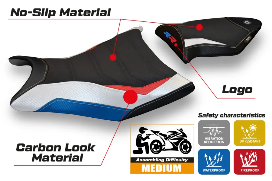 Seat cover compatible BMW S 1000 RR (09-11) Giuba special color ultragrip model