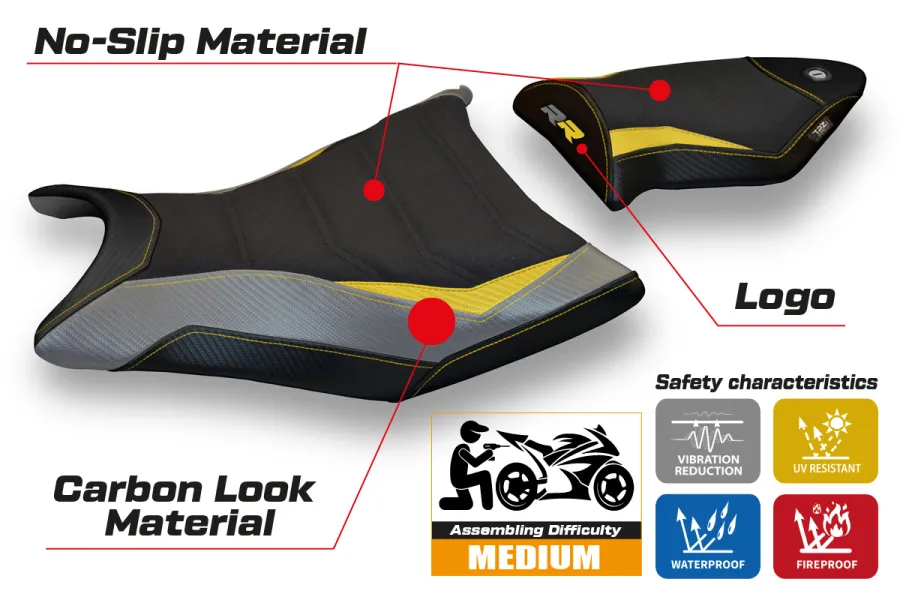 Funda de asiento compatible BMW S 1000 RR (09-11) modelo Giuba special color ultragrip