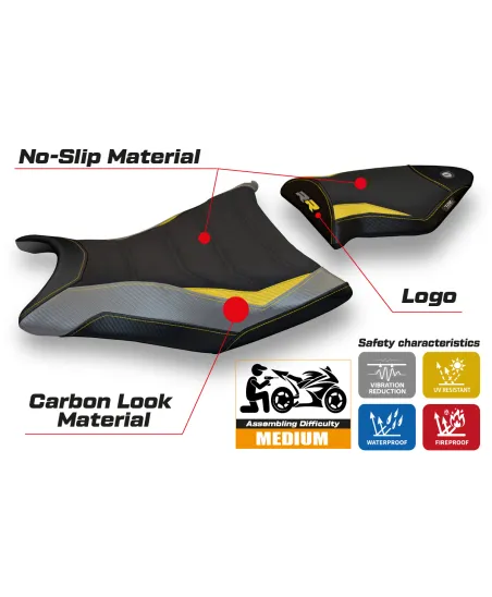 Rivestimento sella compatibile BMW S 1000 RR (09-11) modello Giuba special color ultragrip
