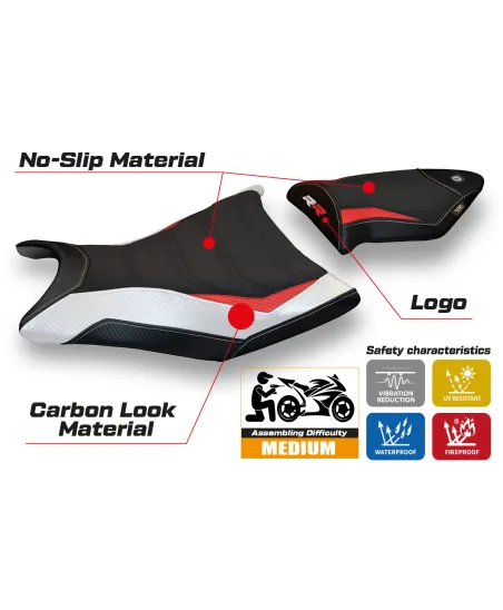Rivestimento sella compatibile BMW S 1000 RR (09-11) modello Giuba special color ultragrip