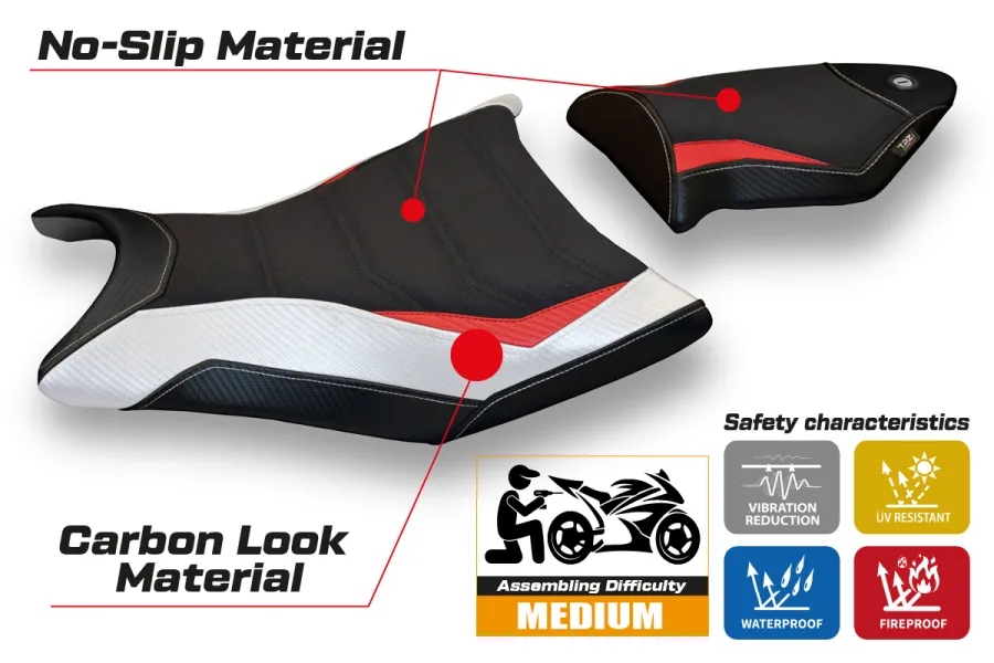 Sitzbezug kompatibel BMW S 1000 RR (09-11) Modell Giuba Sonderfarbe ultragrip