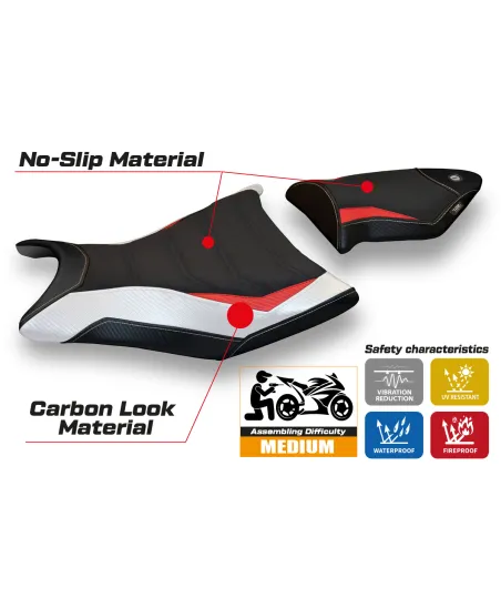 Funda de asiento compatible BMW S 1000 RR (09-11) modelo Giuba special color ultragrip