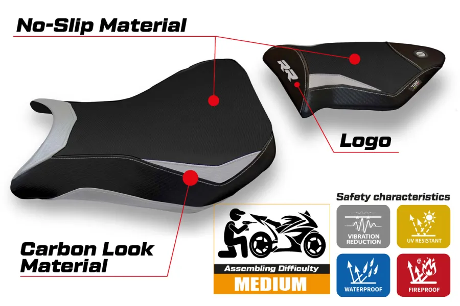 Rivestimento sella compatibile BMW S 1000 RR (12-14) modello Baku 2