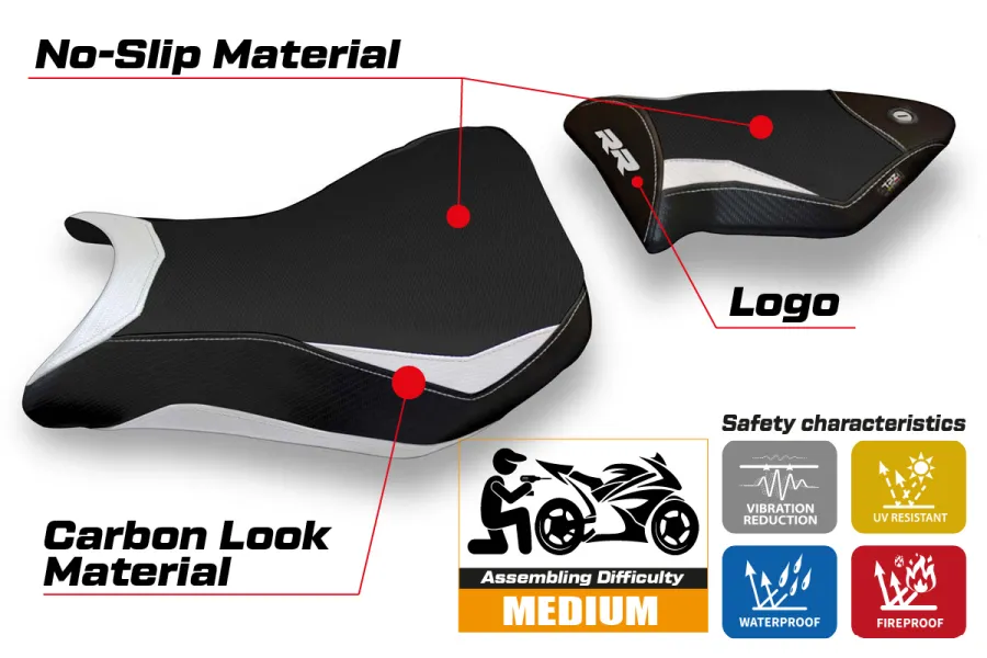 Rivestimento sella compatibile BMW S 1000 RR (12-14) modello Baku 2
