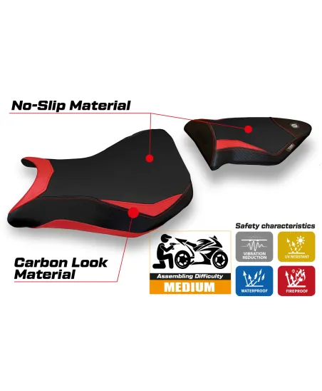 Funda de asiento compatible BMW S 1000 RR (12-14) modelo Baku 2