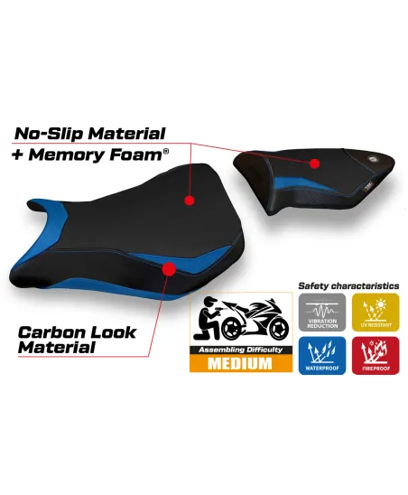 Seat cover compatible BMW S 1000 RR (12-14) Dacca 2 comfort system model
