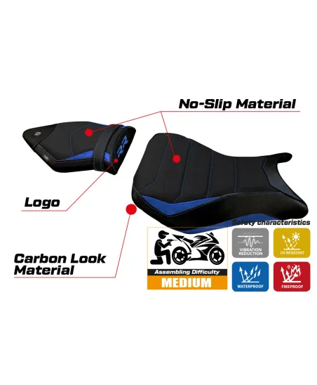 Funda de asiento compatible BMW S 1000 RR (12-14) modelo Igrim ultragrip