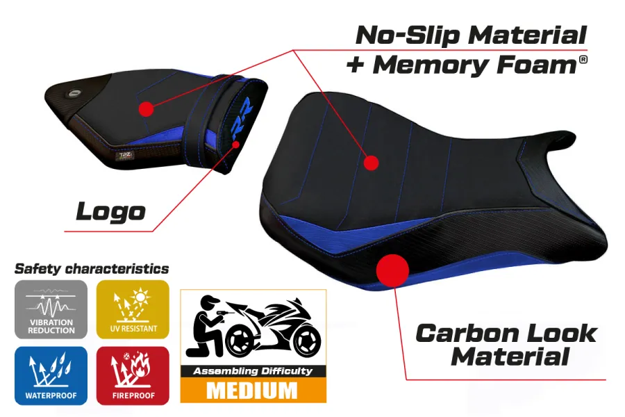 Housse de selle compatible BMW S 1000 RR (15-18) modèle Vittoria 2 comfort system