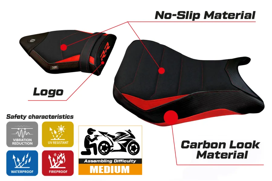 Seat cover compatible BMW S 1000 RR (15-18) Maiori 2 ultragrip model