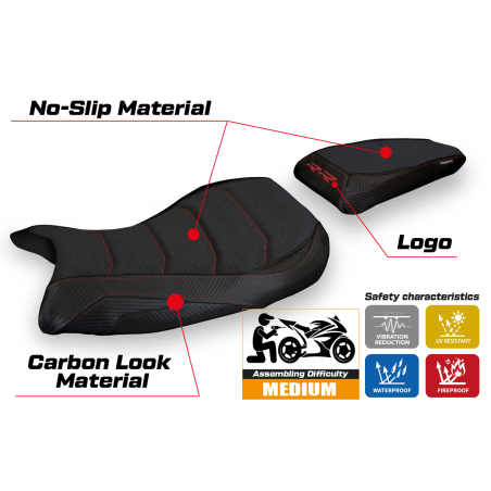 Funda de asiento compatible BMW S 1000 RR (19-23) modelo Atina 1 ultragrip