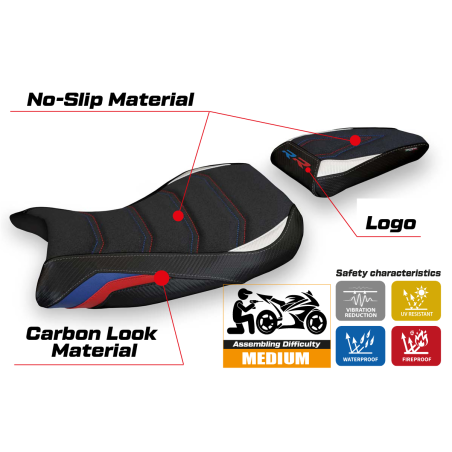 Rivestimento sella compatibile BMW S 1000 RR (19-23) modello Atina 1 ultragrip