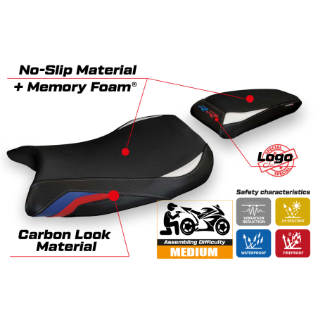 Seat cover compatible BMW S 1000 RR (19-23) Deruta 1 comfort system model