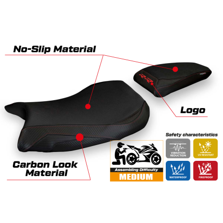 Housse de selle compatible BMW S 1000 RR (19-23) modèle Lustignano 1