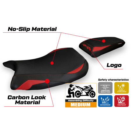 Housse de selle compatible BMW S 1000 RR (19-23) modèle Lustignano 1