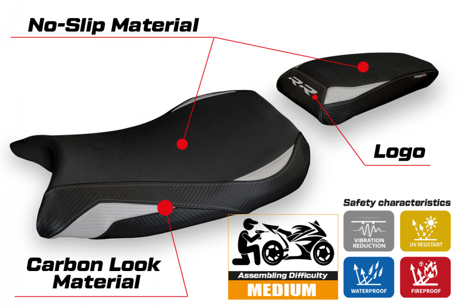 Seat cover compatible BMW S 1000 RR (19-23) Lustignano 1 model