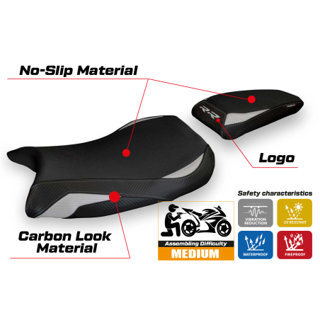 Funda de asiento compatible BMW S 1000 RR (19-23) modelo Lustignano 1