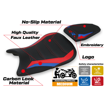 Sitzbezug kompatibel BMW S 1000 RR (19-23) Modell Quiroga 1 ultragrip