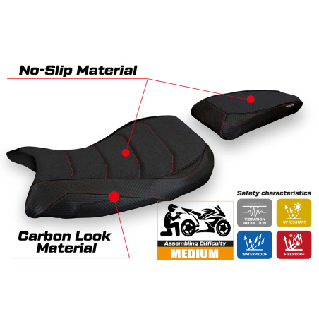 Funda de asiento compatible BMW S 1000 RR M-Sport (19-22) modelo Edige 1 ultragrip