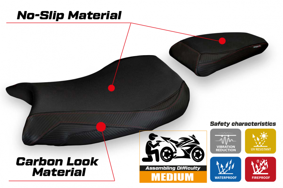 Rivestimento sella compatibile BMW S 1000 RR M-Sport (19-22) modello Sevan 1