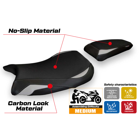Rivestimento sella compatibile BMW S 1000 RR M-Sport (19-22) modello Sevan 1