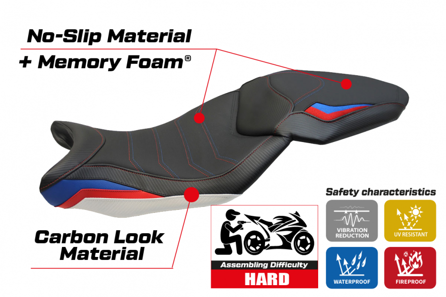 Seat cover compatible BMW S 1000 XR (15-19) Ardea HP comfort system model