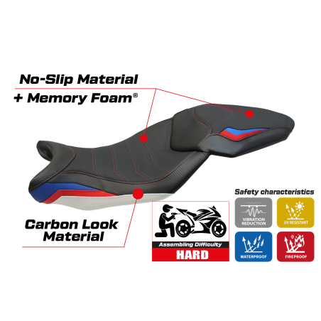 Rivestimento sella compatibile BMW S 1000 XR (15-19) modello Ardea HP comfort system