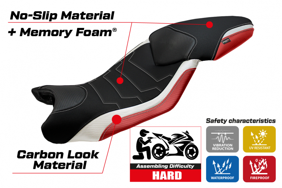 Funda de asiento compatible BMW S 1000 XR (15-19) modelo Ardea special color comfort system