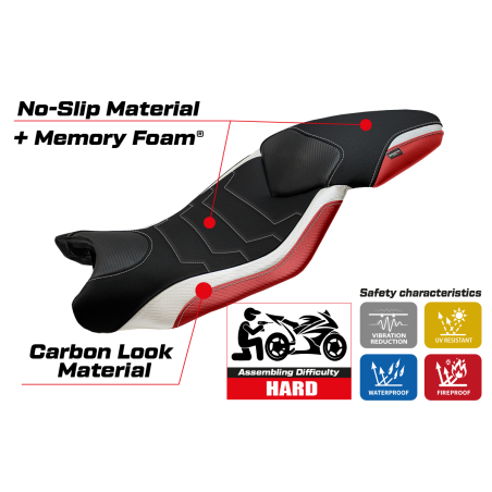Funda de asiento compatible BMW S 1000 XR (15-19) modelo Ardea special color comfort system