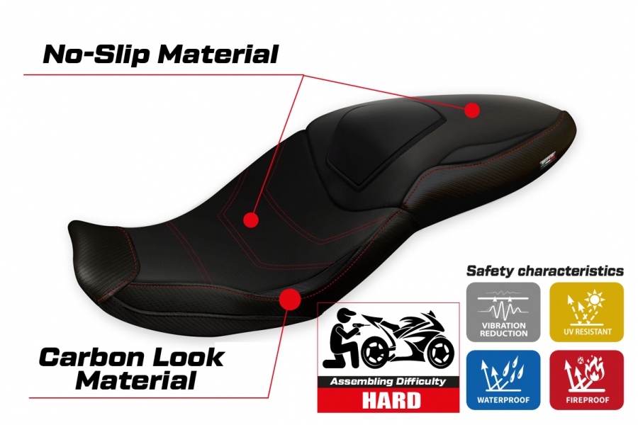 Housse de selle compatible BMW S 1000 XR (20-22) modèle Adrar Total Black