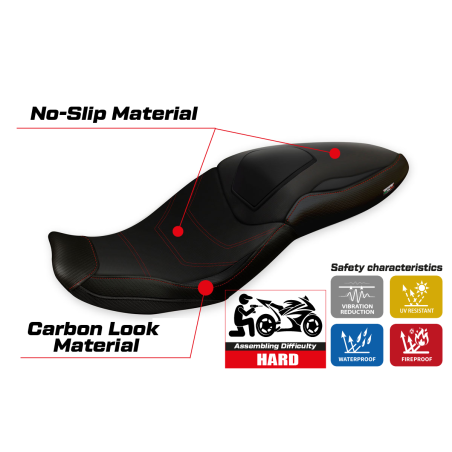 Seat cover compatible BMW S 1000 XR (20-22) Adrar Total Black model