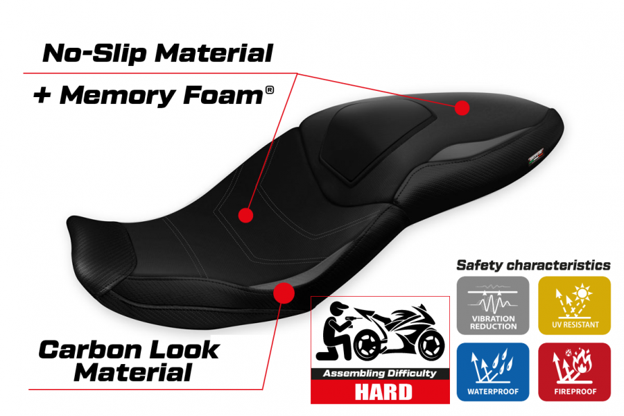 Rivestimento sella compatibile BMW S 1000 XR (20-22) modello Djanet 2 comfort system