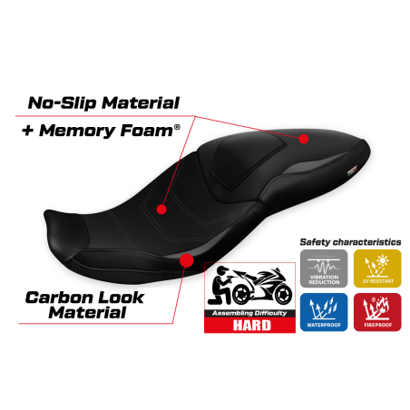 Rivestimento sella compatibile BMW S 1000 XR (20-22) modello Djanet 2 comfort system