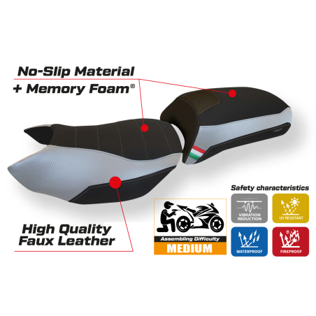 Housse de selle compatible Benelli TRK 502 (17-22) modèle Nola comfort system