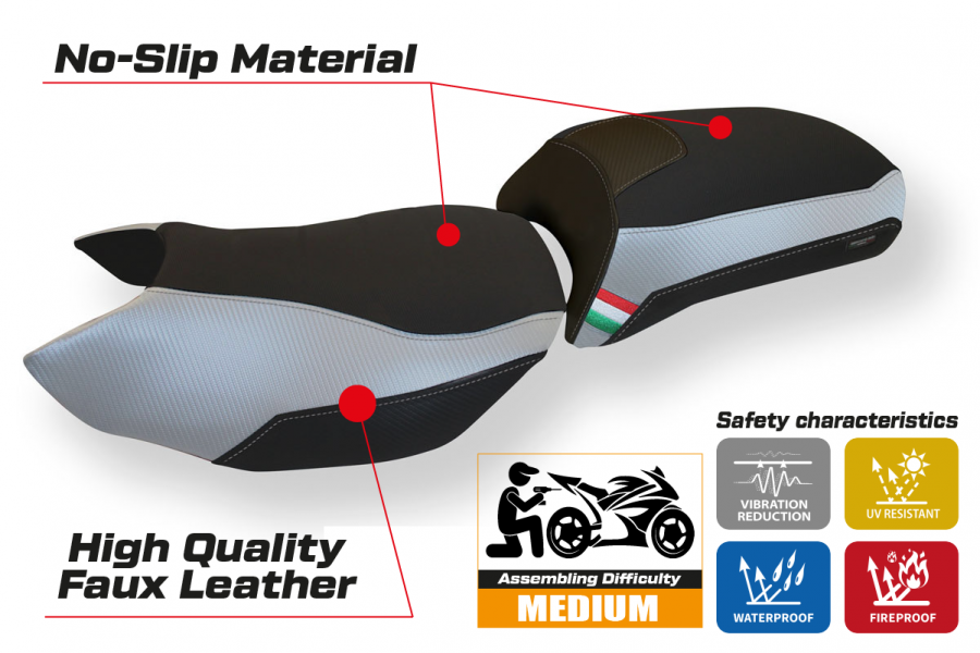 Funda de asiento compatible Benelli TRK 502 (17-22) modelo Liveri