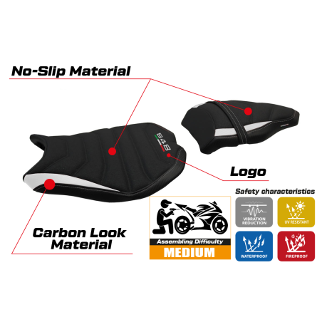 Rivestimento sella compatibile Ducati 848 / 1098 / 1198 (07-13) modello Cervia ultragrip