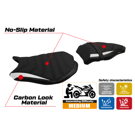 Rivestimento sella compatibile Ducati 848 / 1098 / 1198 (07-13) modello Cervia ultragrip