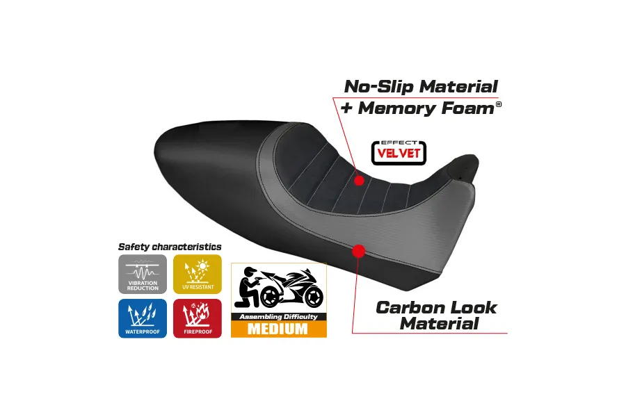 Seat cover compatible Ducati Diavel (11-13) Arezzo Color velvet comfort system model
