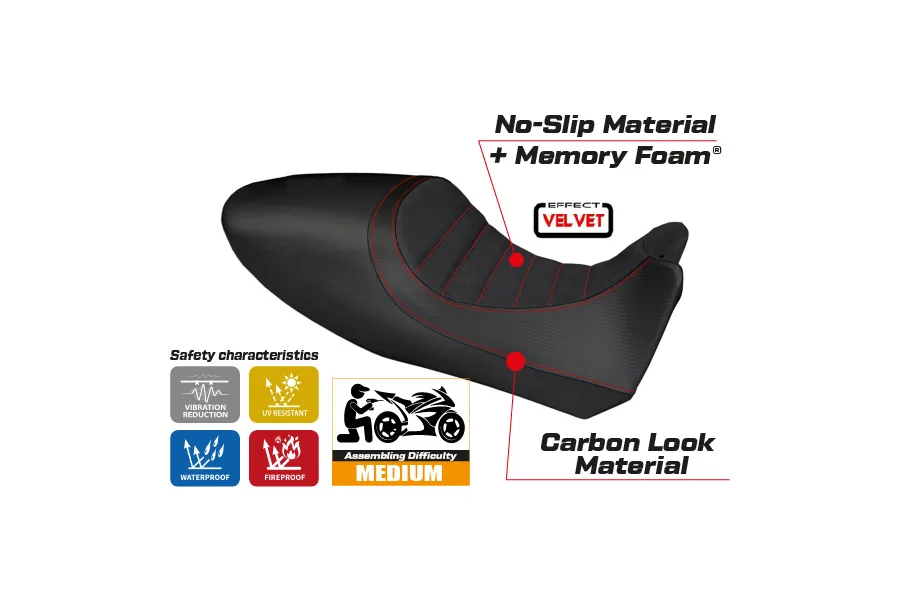 Sitzbezug kompatibel Ducati Diavel (11-13) Modell Arezzo Color velvet comfort system
