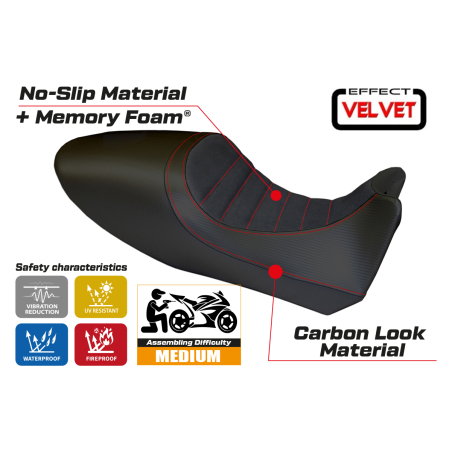Seat cover compatible Ducati Diavel (11-13) Arezzo Color velvet comfort system model