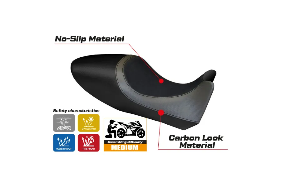 Seat cover compatible Ducati Diavel (11-13) Arezzo Carbon Color model