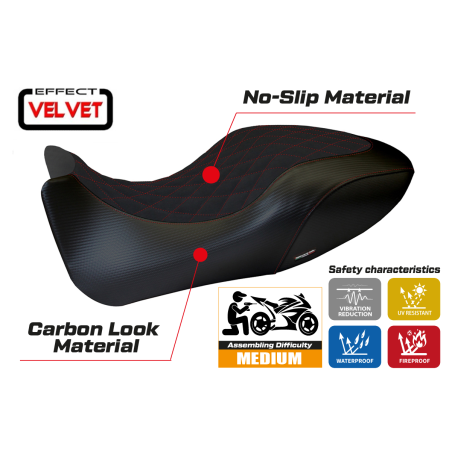 Housse de selle compatible Ducati Diavel (11-13) modèle Viano 1 velvet