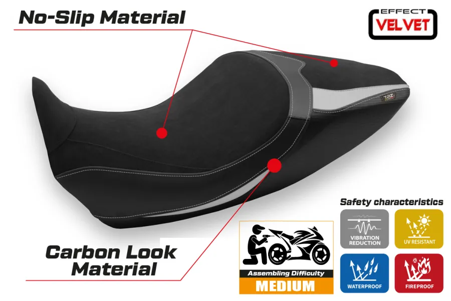 Seat cover compatible Ducati Diavel 1260 (19-22) Saranda 1 velvet model