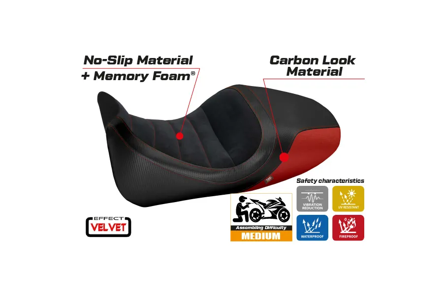 Housse de selle compatible Ducati Diavel (14-18) modèle Imola 1 velvet comfort system