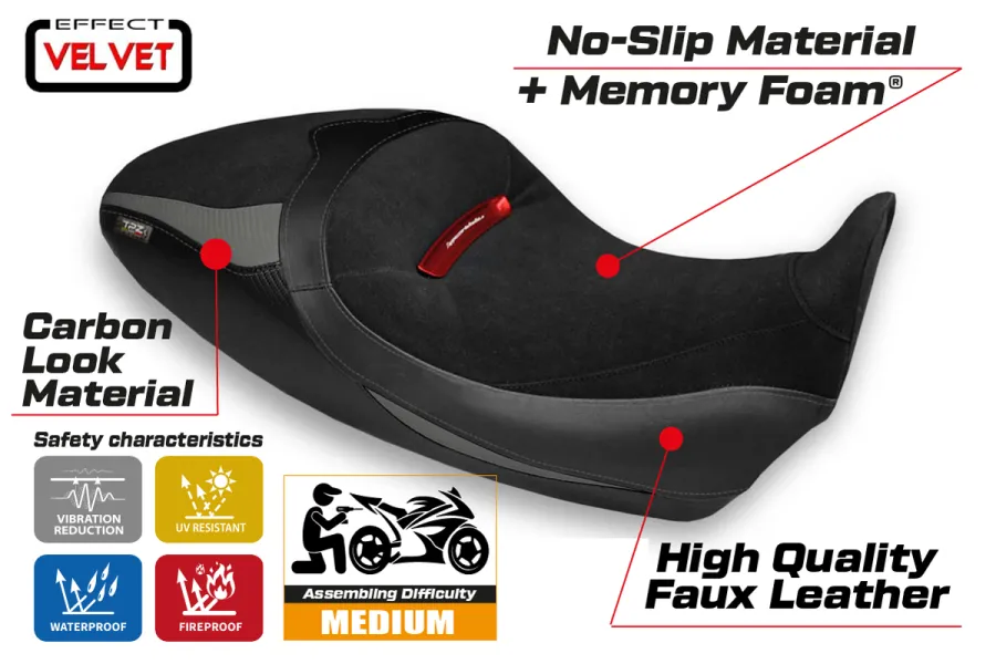 Sitzbezug kompatibel Ducati Diavel 1260 S (19-22) Modell Costanza 1 velvet comfort system