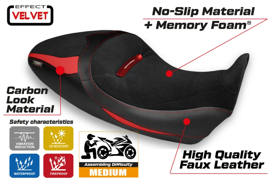 Rivestimento sella compatibile Ducati Diavel 1260 S (19-22) modello Costanza 1 velvet comfort system