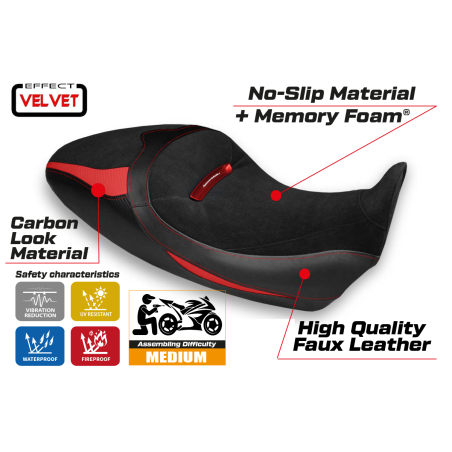 Seat cover compatible Ducati Diavel 1260 S (19-22) Costanza 1 velvet comfort system model